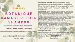 botanique damage repair strengthening shampoo (100g) keratin, wheat protein & bhringraj