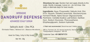 intense dandruff defense scalp serum (30g) salicylic acid & zinc pca