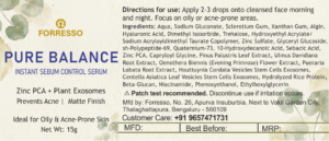 pure balance sebum control serum (15g) zinc pca + plant exosomes