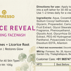 radiance reveal brightening face wash (100g) with papaya & licorice